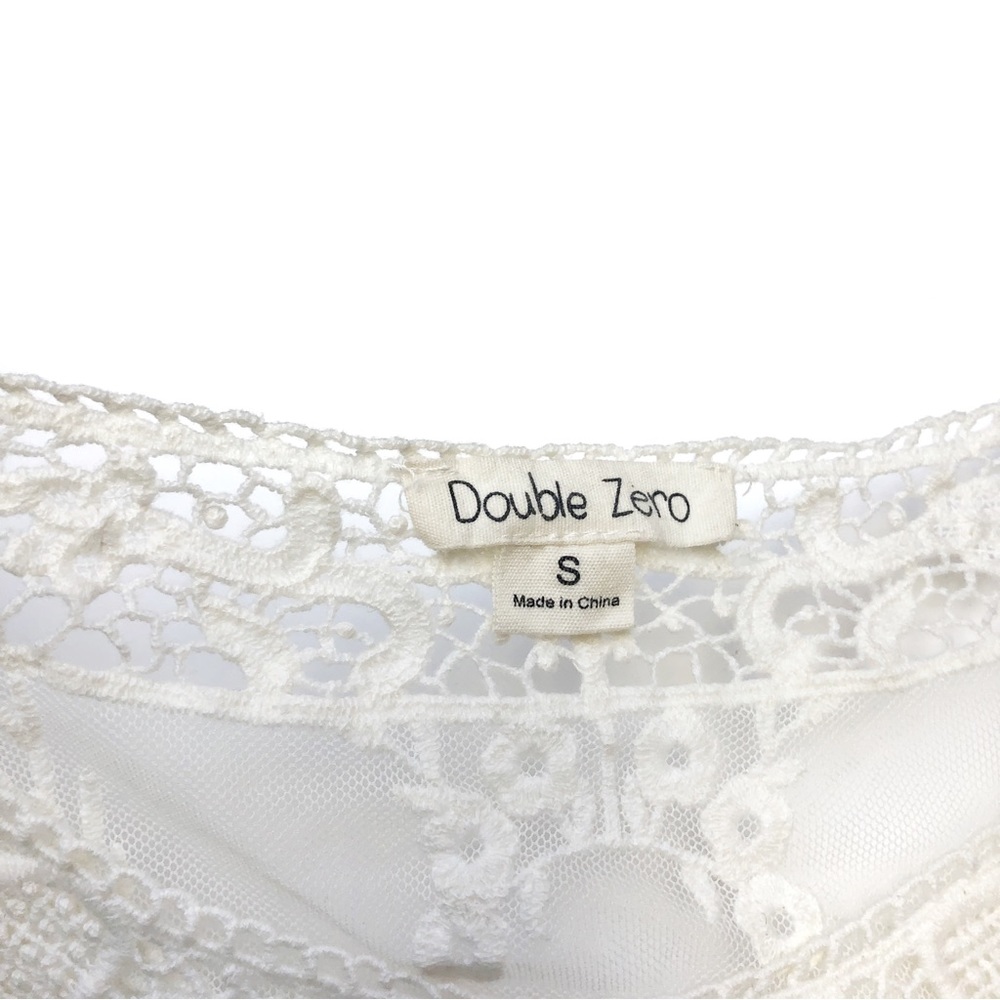 Sheer Romantic Lace Embroidered Gypsy Bride Mesh Bell Sleeve Blouse Top Small - Picture 11 of 12